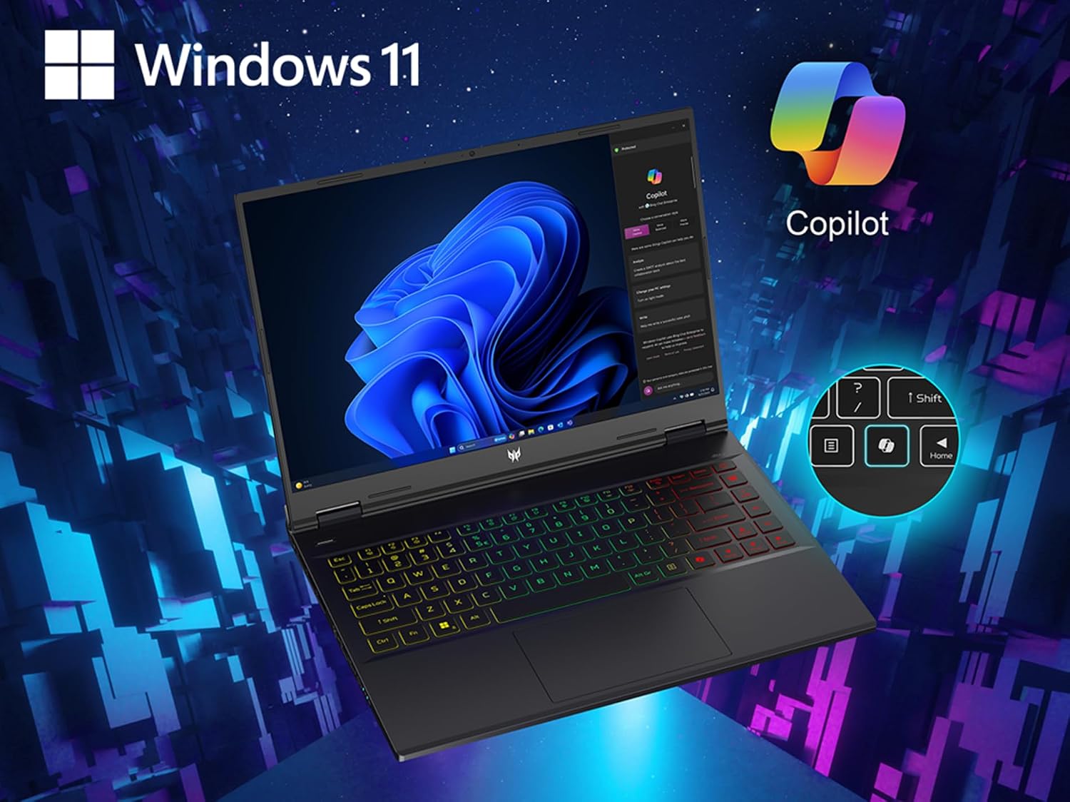 acer Predator Helios Neo 14 Gaming Laptop | 14.5' WQXGA IPS 120Hz Display | AI-Powered | Intel Core Ultra 7 Processor 155H | NVIDIA GeForce RTX 4060 | 16GB LPDDR5X | 1TB Gen 4 SSD | PHN14-51-797W