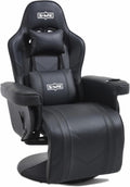 S*MAX Gaming Recliner Chair for Adults Height Adjustable Higher Back Wider Lumbar Support Swivel Adjustable Footrest Larger Cup Holder Side Pouch Gamer Chairs Black X Large