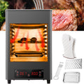 Electric Steak Grill Indoor, 1700w Steak Broiler Automatic Steak Smoker Grill With Gloves/Baking Tray,800℃ Adjustable Temperature & 10min Timer For Beef Chicken Vegetables,A