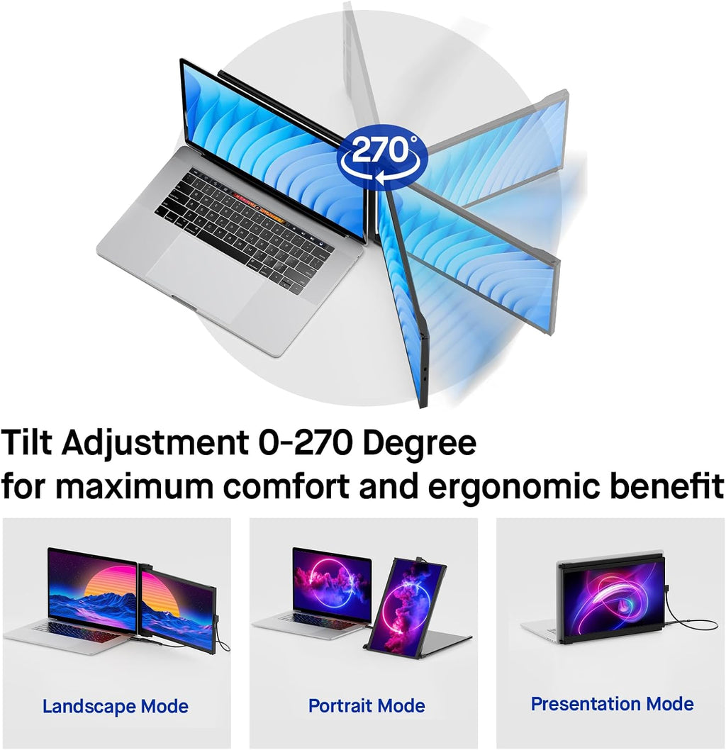Duex Max DS New Mobile Pixels Portable Monitor (2026 Upgraded), 14.1' Full HD IPS Laptop Screen Extender, USB C/HDMI Powered Plug and Play,Windows/Mac/Android Compatible