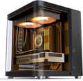 JONSBO TK-1 Black Micro ATX Mini Tower Computer CASE, Hyperboloid Glass Design, Separated Cabinet Structure, Al Alloy Shell Matx Desktop PC Case, Support ATX Power supply/240 AIO, Black