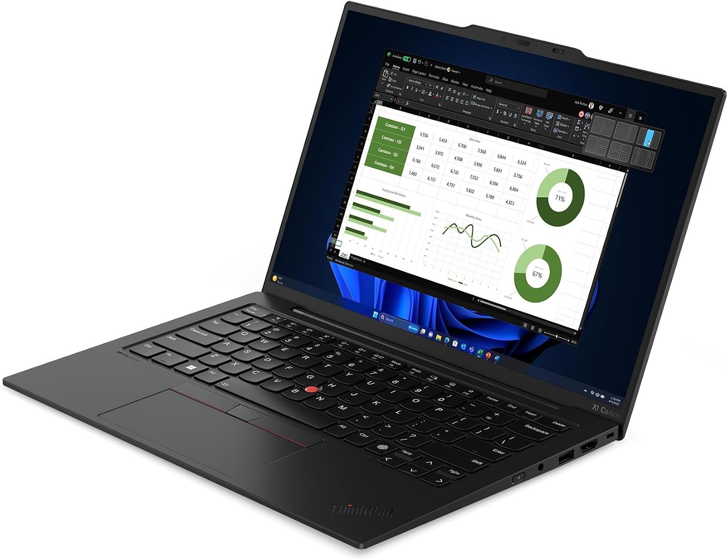 Lenovo ThinkPad X1 Carbon Gen 12 Laptop (14' FHD+ Touchscreen, Intel Core Ultra 7 165U vPro, 32GB DDR5, 1TB SSD), Fingerprint Reader, Backlit, IR Webcam, 2X Thunderbolt 4, IST HUB, Win 11 Pro, AI PC