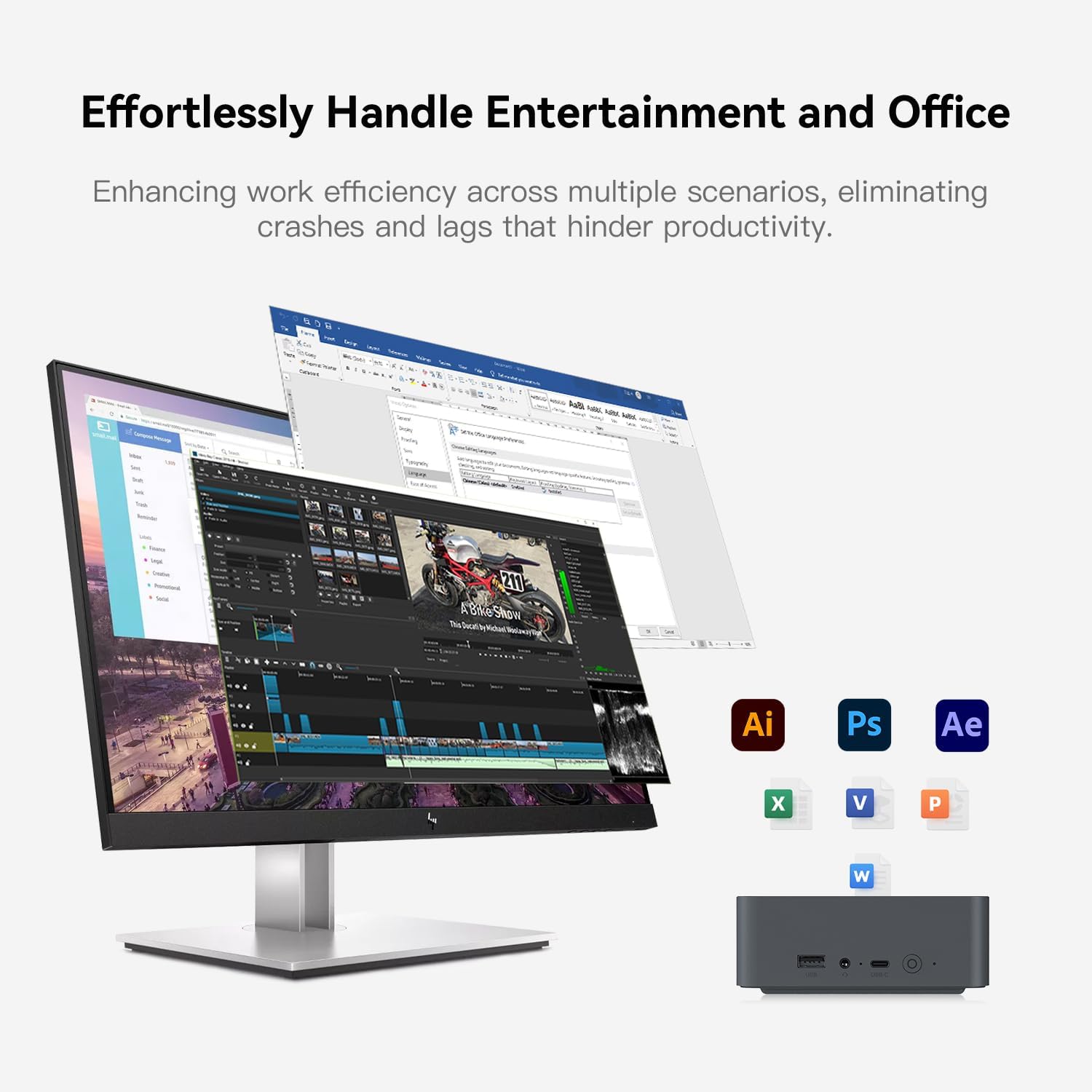 Beelink EQR5 Mini Pc, AMD Ryzen 5 5625U (6C/12T,up to 4.3 GHz),Mini Computers with 16GB DDR4 RAM 500GB M.2 2280 SSD, 4K Dual Display, Dual 1000Mbps LAN, USB3.2, WiFi 6, BT 5.2