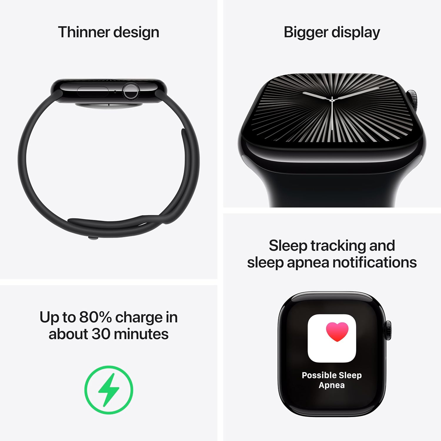 Apple Watch Series 10 [GPS + Cellular 42mm case] Smartwatch with Natural Titanium Case with Stone Grey Sport Band - S/M. Fitness Tracker, ECG App, Always-On Retina Display, Water Resistant