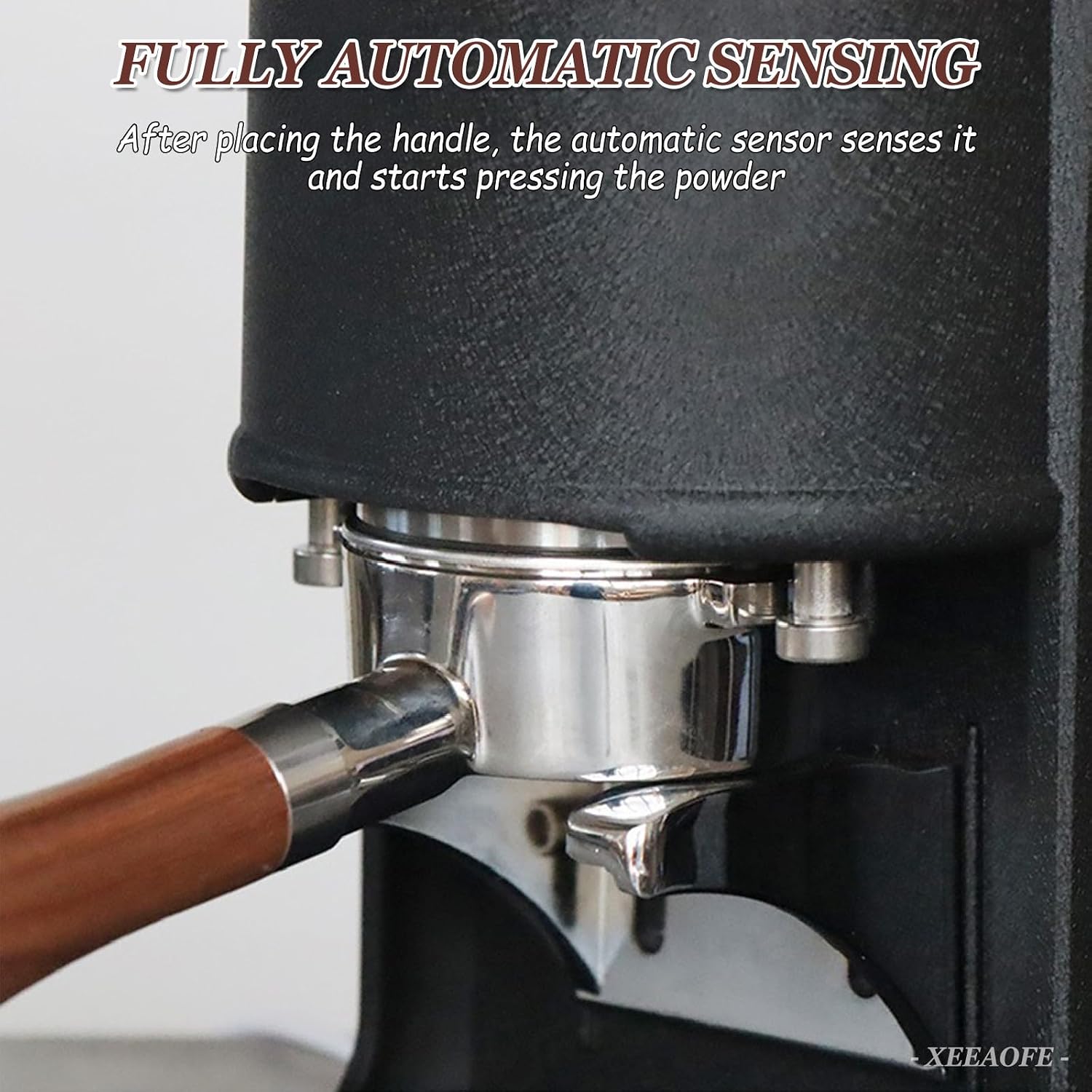 58mm Electric Coffee Tamper - 10-30KG Pressure | 1 to 3 Adjustable Tamp Times | Touchscreen, Automatic Expresso Coffee Powder Press Machine Black