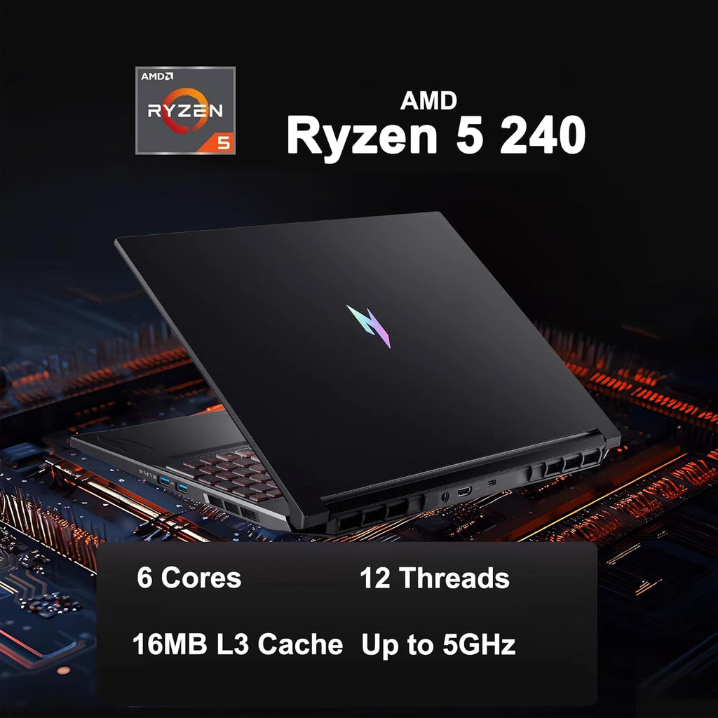 acer Nitro V 16 AI Gaming Laptop 16' WUXGA IPS 180Hz AMD Zen4 6-core Ryzen 5 240 32GB RAM 1TB SSD GeForce RTX 5050 (Up to 421 AI Tops) Backlit Win11 w/ICP Hub