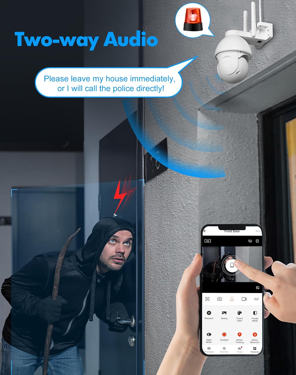 LaView 5MP Security Camera Outdoor Wired Starlight Color Night Vision,3K Cameras for Home Security AI Human Detection & Auto Tracking, IP65 Outdoor Camera 2-Way Audio, US Cloud, Compatible with Alexa