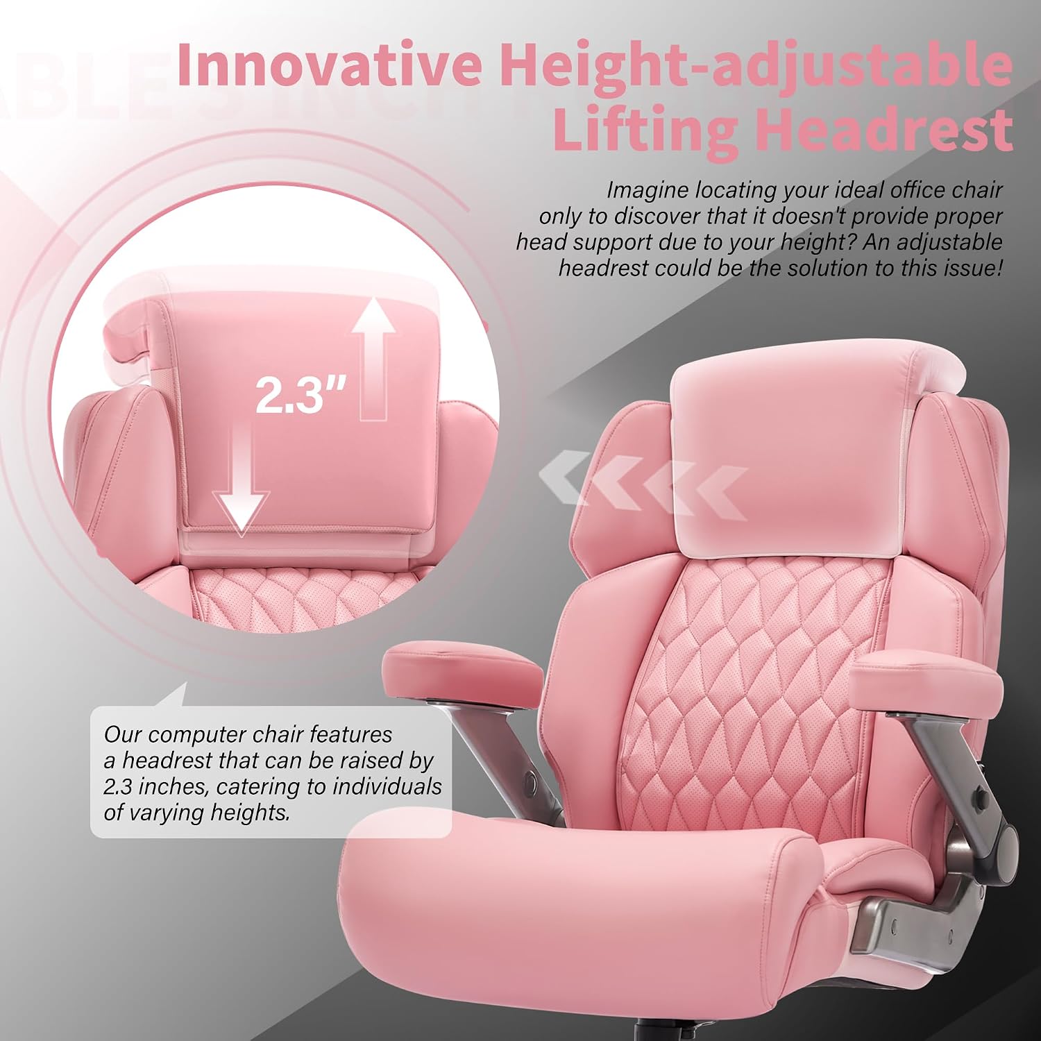 Big and Tall Office Chair 700lbs - Adjustable Headrest&Lumbar Support, 3D Flip Arms, Large Wheels &Heavy Duty Metal Base, Ergonomic High Back Computer Chair Desk Chair, Thick Padded Extra Wide Seat