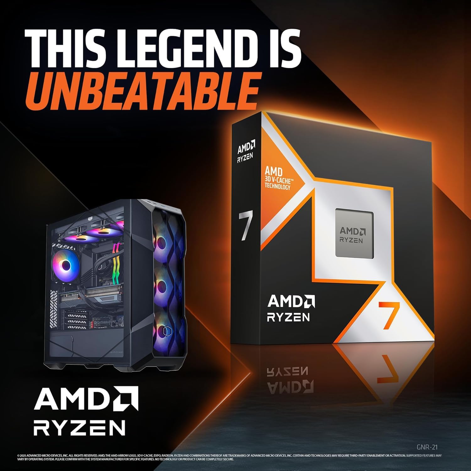 Cooler Master TD5 Pro Gaming PC – AMD RYZEN 7 7800X3D, AMD RX 9070 XT 16GB, 32GB DDR5 6000MHz, 2TB Gen4 M.2, Windows 11, MWE Gold 850 V3 PSU, ATX Desktop PC