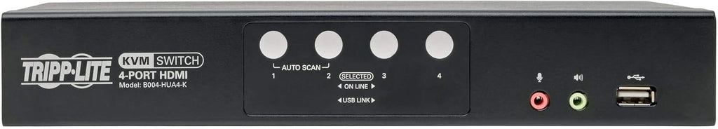 Tripp Lite 4 Port HDMI/USB KVM Switch, Audio/Video, USB 2.0 Peripheral Port, 1080p, Windows, Mac, Linux Compatible (B004-HUA4-K)