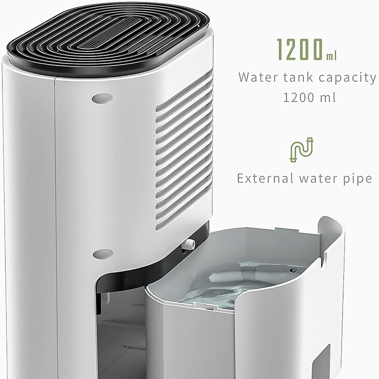 ERICAT Dehumidifiers for Home, Portable Air Purifying Dehumidifier with LED Display Screen and Remote Control, 1200ML Tank Capacity and 2 Working Modes, Auto Power Off and Low Noise, for Bedroom