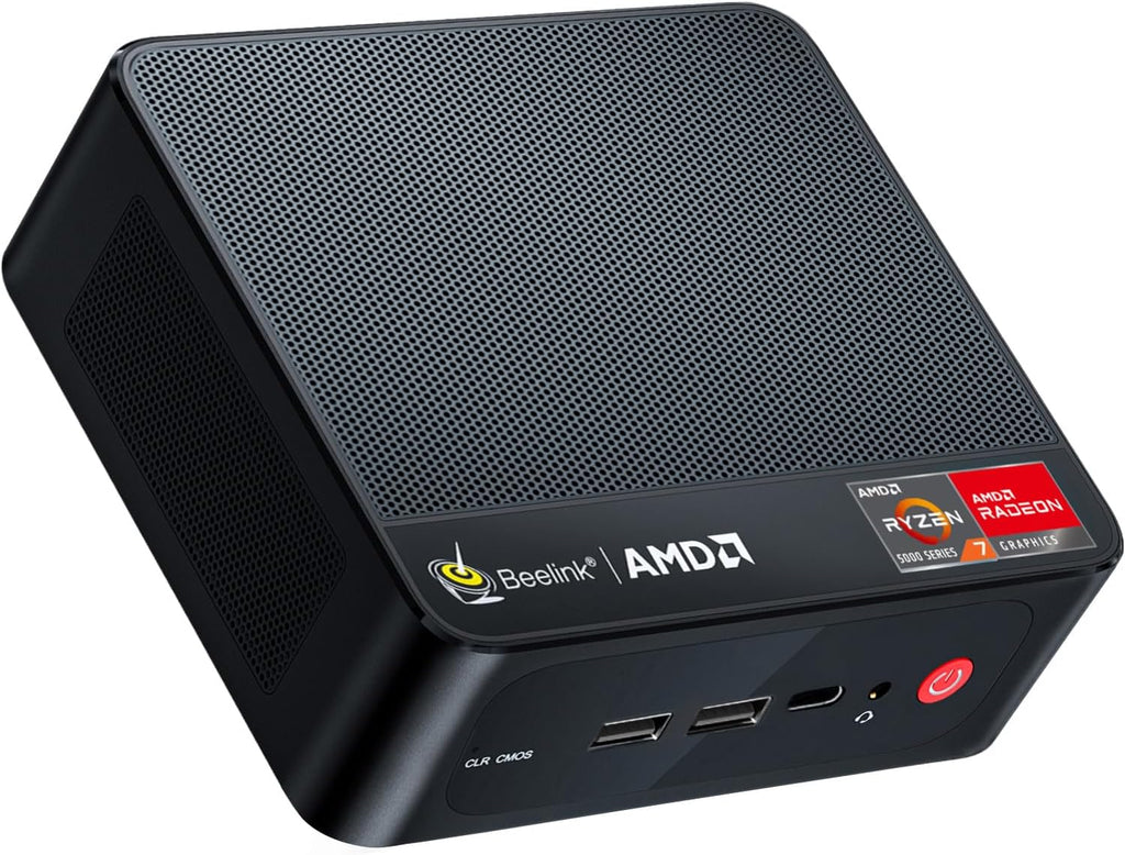 Beelink SER5 Mini PC,AMD Ryzen 5 5625U(up to 4.3GHz,6C/12T),Mini Computer with 16GB DDR4/480GB M.2 PCle4.0 SSD,Support Triple Screen Display,WiFi6,BT5.4,Type-C,2.5Gbps LAN