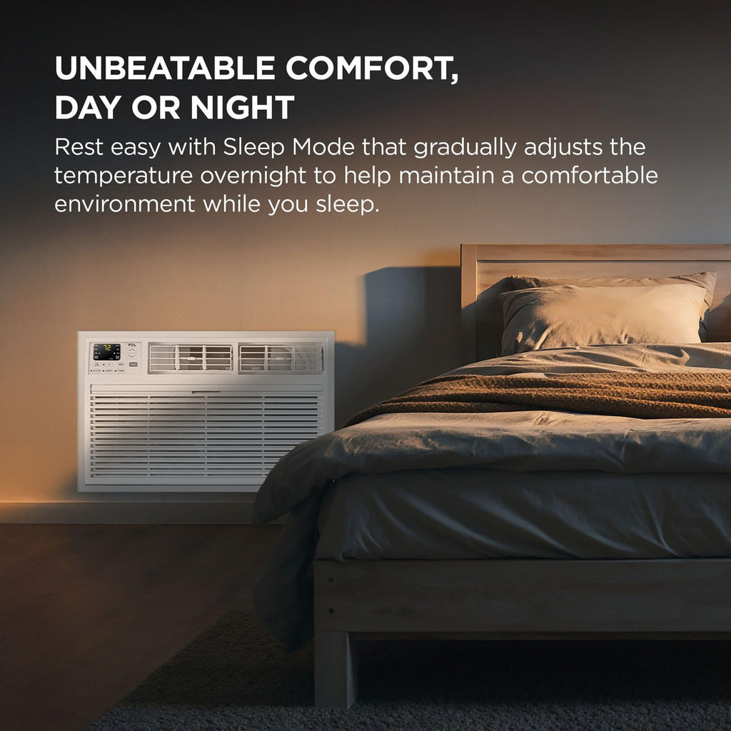 TCL H14T9XH Heat 14,000 Smart Through-The-Wall Air Conditioner, Heater, Fan & Dehumidifier, 230V, 700 Sq. Ft, Remote Control, Compatible with Alexa/Google Assistant, 14000 BTU, White