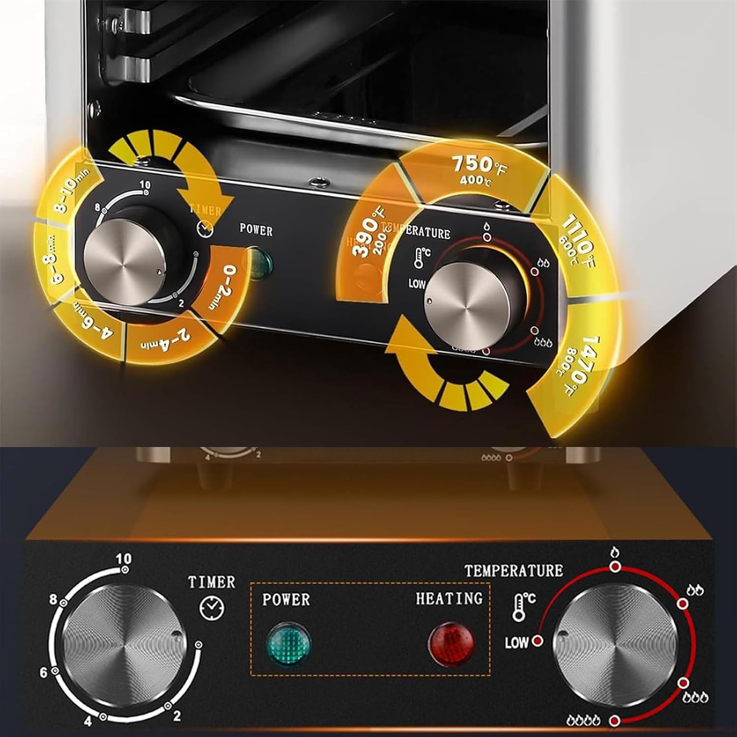 Electric Steak Grill Indoor, 8 Tier Steak Broiler, 1700W Tabletop Steak Grill, 800℃ Adjustable Temperature, for Party, Camping