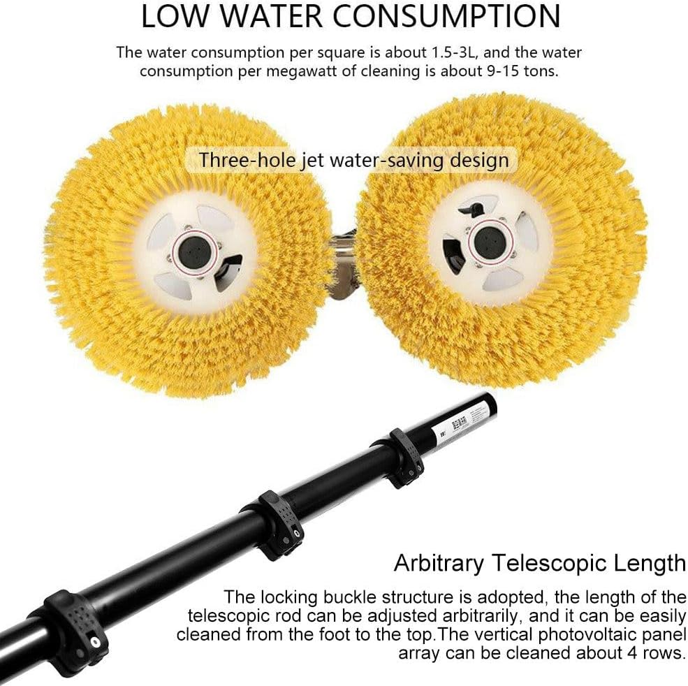 Electric Solar Panel Cleaning Brush Professional Grade Photovoltaic Panel Cleaning Brush Keeps Your Panels Spotless,7.5M