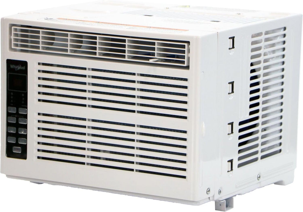 Whirlpool 6,000 BTU Window Air Conditioner with Dehumidifier, 115V, Window AC for Rooms up to 250 Sq. Ft., Living Room, Bedroom, or Kitchen, with Remote Control, Digital Display, and 24H-Timer, White