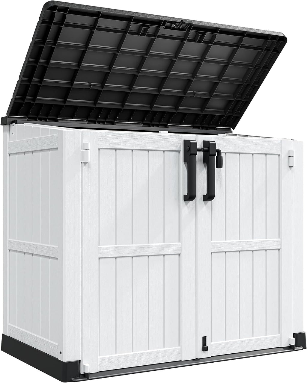 LHBcraft Outdoor Storage Cabinet 36 Cu Ft with Lockable Doors, Portable Horizontal Resin Storage Shed -Easy to Assemble, Waterproof Outdoor Storage Box for Backyards,Patios