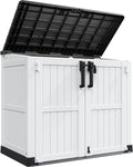 LHBcraft Outdoor Storage Cabinet 36 Cu Ft with Lockable Doors, Portable Horizontal Resin Storage Shed -Easy to Assemble, Waterproof Outdoor Storage Box for Backyards,Patios