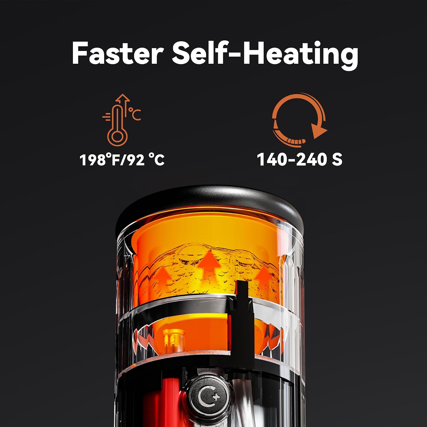 CERA+ Portable Coffee Maker Electric Espresso Machine, Self-Heating 8 Cups per Charge & 20 Bar Small Coffee Maker for Travel & RV, Single Serve Coffee Maker with USB-C Works with NS Capsules & Grounds