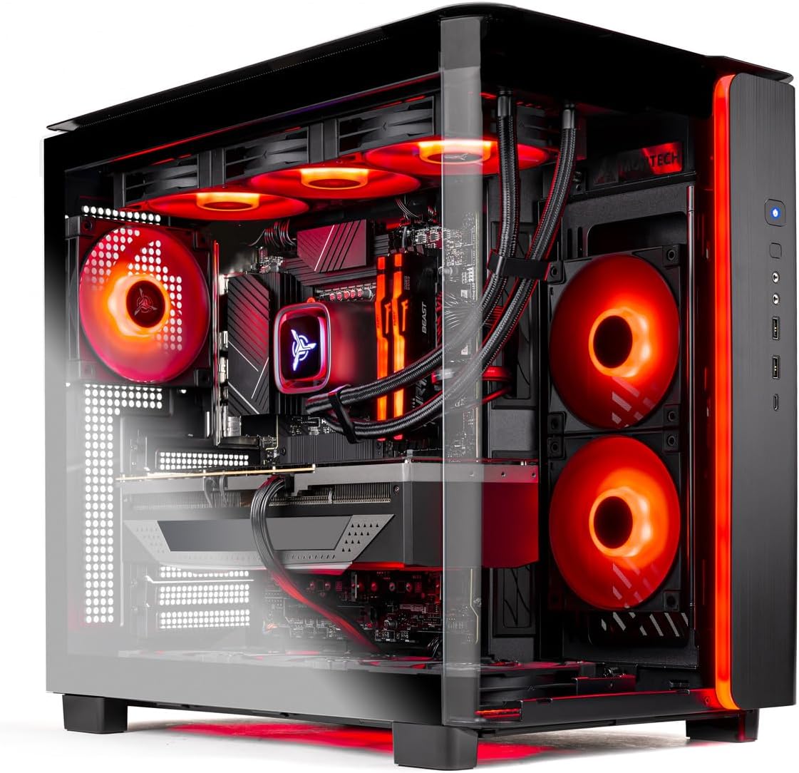 Skytech Gaming King 95 Gaming PC, AMD Ryzen 9 9900X 4.4GHz, NVIDIA RTX 5070 Ti 16GB VRAM, 2TB Gen4 NVMe SSD, 32GB DDR5 RAM 6000, 850W Gold ATX 3 PSU, 360 ARGB AIO, WI-FI 5, Windows 11, Desktop