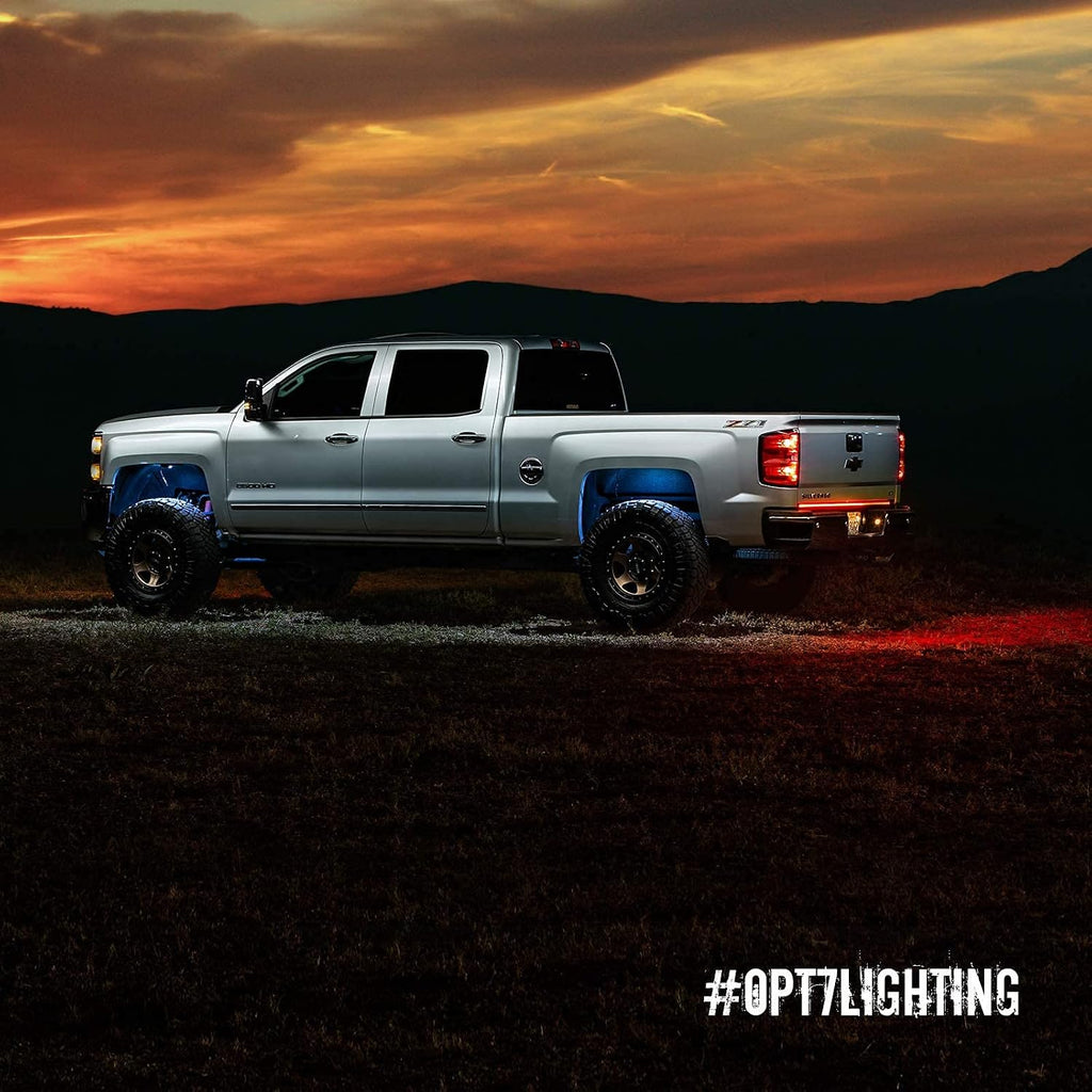 OPT7 Dynamic Taillight for F150 2015-2018 w/o Blind Spot Monitor – Redline 60' Aluminum Rigid 1-Piece Triple Row LED Truck Tailgate Light Bar w/Sequential Red Turn + Plug'n'Play Harness