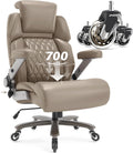 Big and Tall Office Chair 700lbs - Adjustable Headrest&Lumbar Support, 3D Flip Arms, Large Wheels &Heavy Duty Metal Base, Ergonomic High Back Computer Chair Desk Chair, Thick Padded Extra Wide Seat