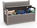 EasyUp 80 Gallon Outdoor Storage Bench Lockable Deck Box Outdoor Storage Box Waterproof for Patio,Garden,and Porch – Perfect for Storing Garden Tools and Cushions(Gray)