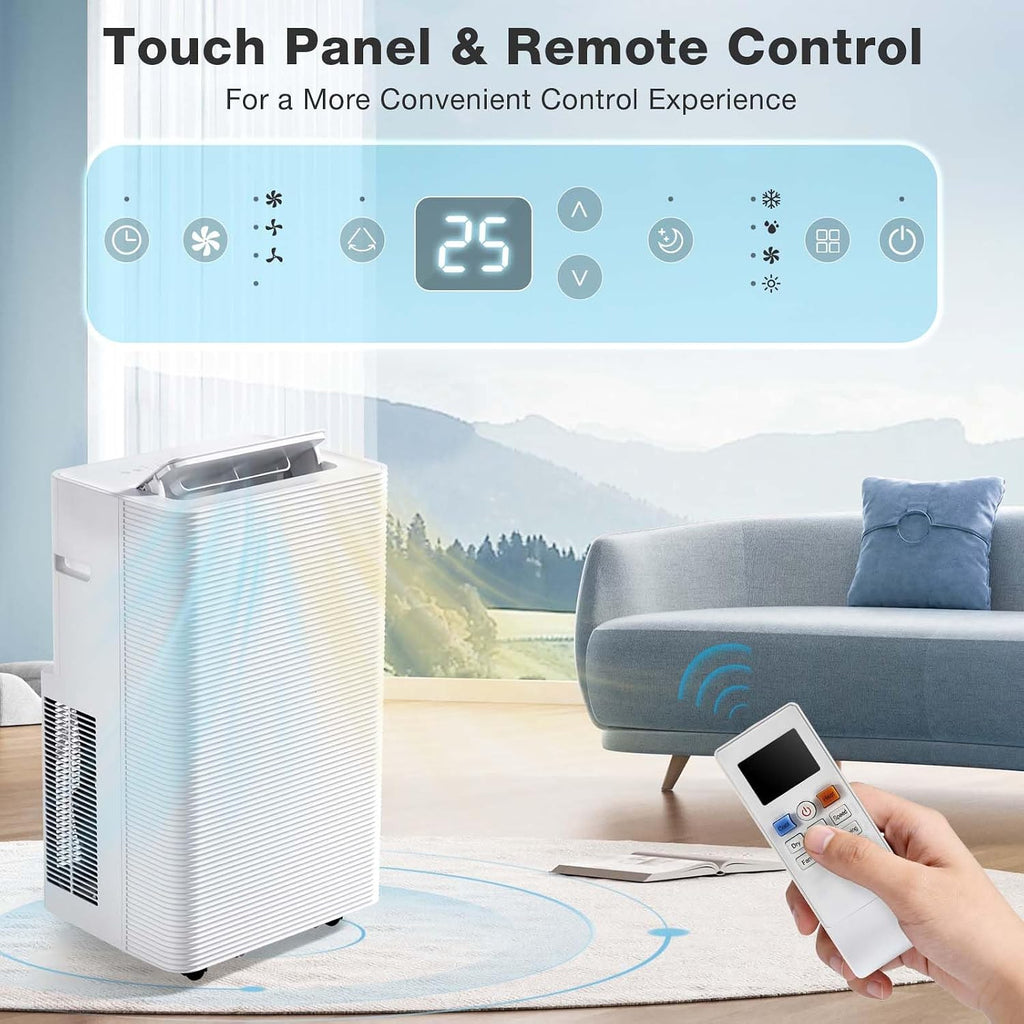 Aoxun 12040 BTU Portable Air Conditioners with Heater, 5-IN-1 AC Unit, Fast Cooling Heating, Dehumidifier, Fan & 24H Timer Quiet Sleep, Remote Control, Window Kits, for Home/Office/Dorm