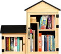 Little Library Box Outdoor, Double Little Library Design with Adjustable Shelf and Large & Small Compartments, Solid Wood with Waterproof Coating & Metal Trim, Sharing Books, Literature & Newspapers