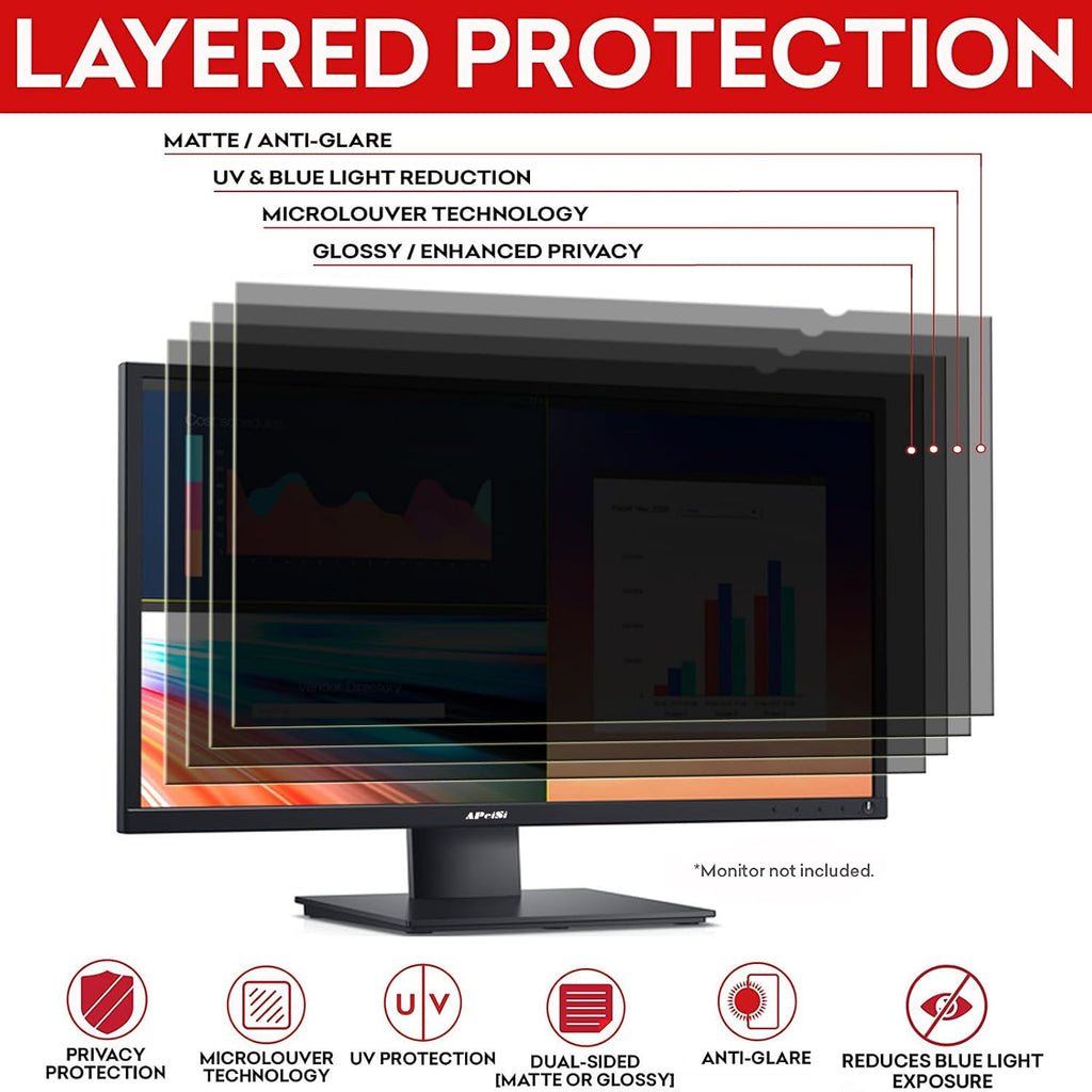38 Inches Privacy Screen Filter for 21:9 Curved Ultrawide Monitor | Privacy Shield | Anti Glare | Anti-Blue Light | Eye Protection | Anti Spy | Computer Security Private Filter Protector