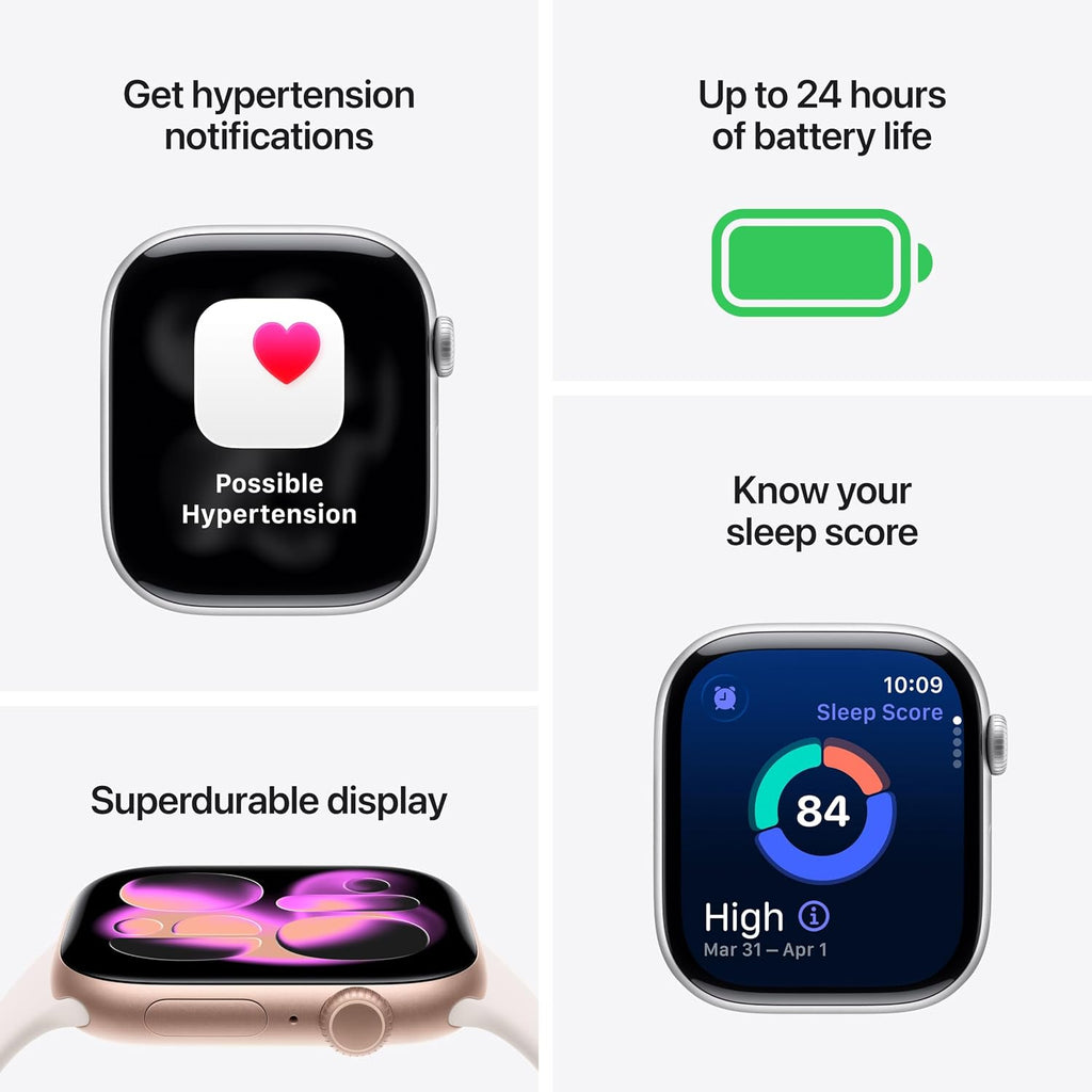 Apple Watch Series 11 [GPS 46mm] Smartwatch with Jet Black Aluminium Case with Black Sport Band - M/L. Sleep Score, Fitness Tracker, Health Monitoring with AppleCare+ (2 Years)