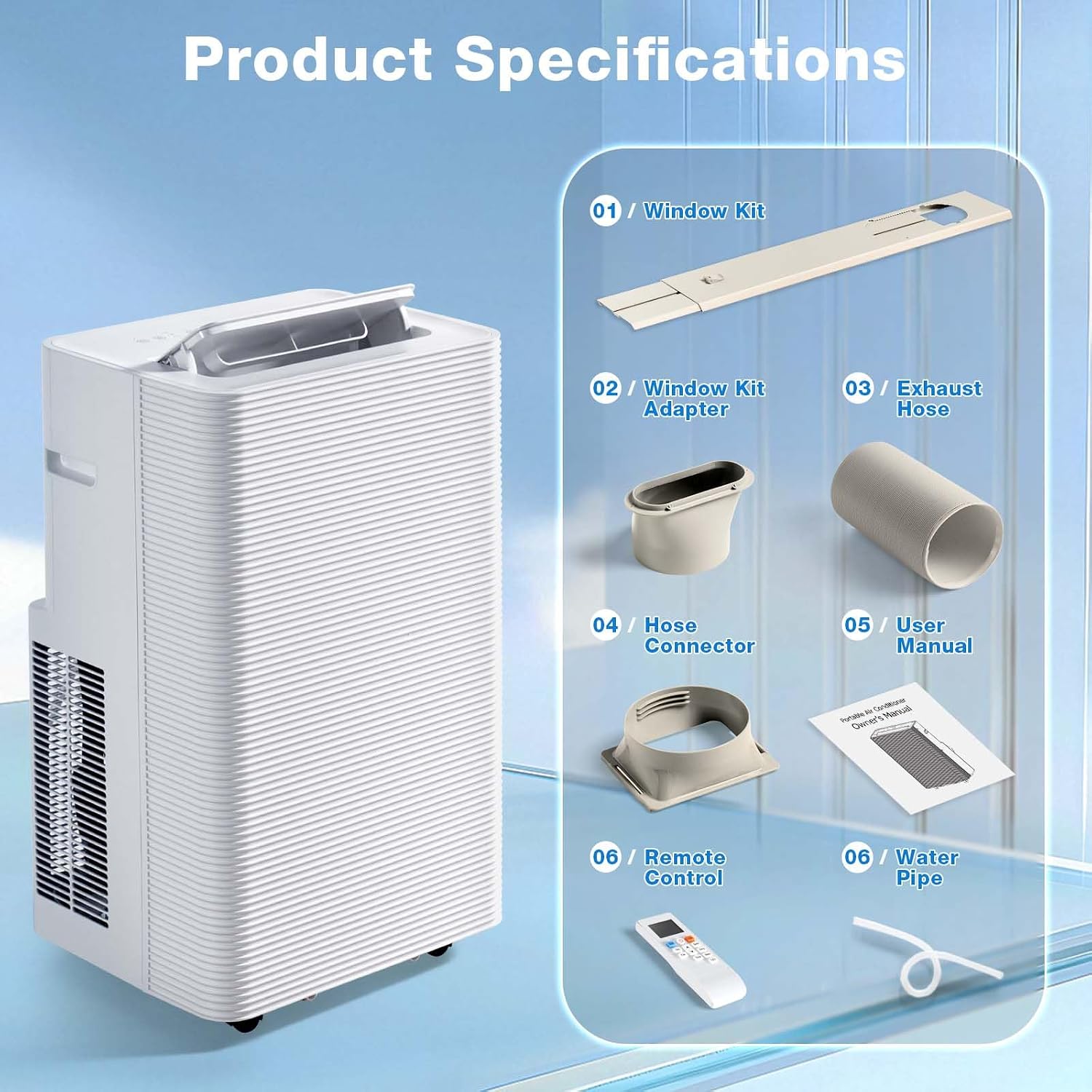 Aoxun 12040 BTU Portable Air Conditioners with Heater, 5-IN-1 AC Unit, Fast Cooling Heating, Dehumidifier, Fan & 24H Timer Quiet Sleep, Remote Control, Window Kits, for Home/Office/Dorm