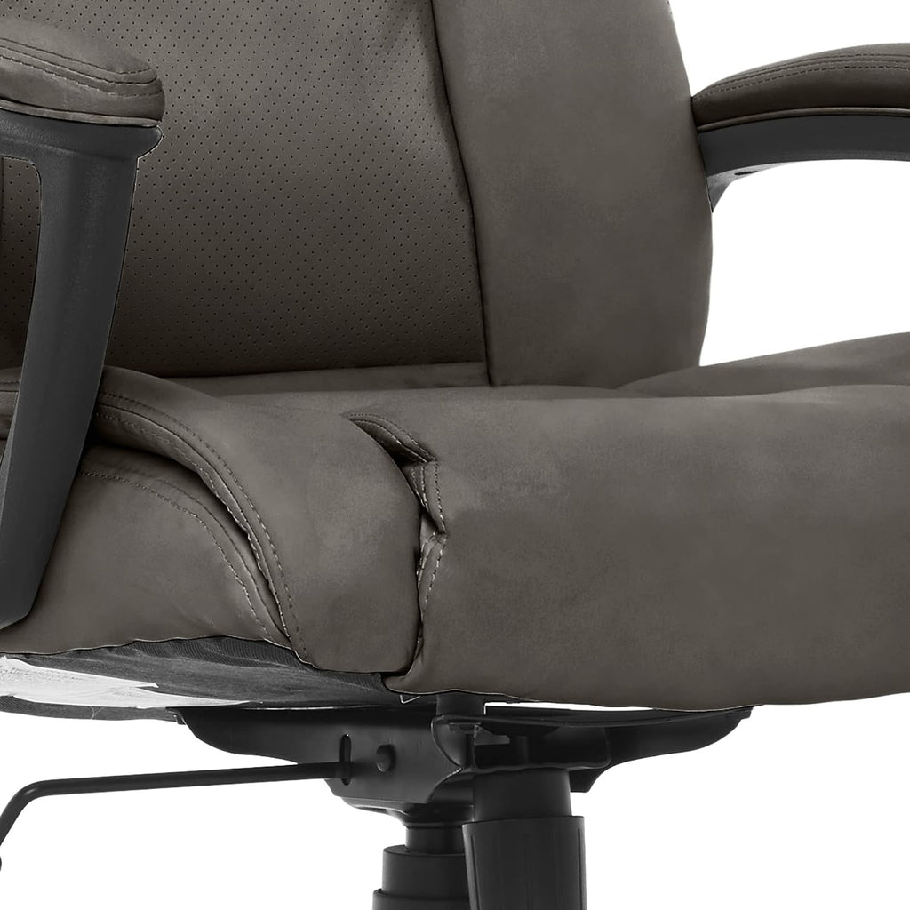 Serta Connor Executive Office Chair, Ergonomic Computer Chair with Layered Body Pillows, Contoured Lumbar, Adjustable Seat Height, Bonded Leather, Gray