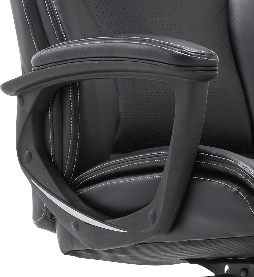Serta Connor Executive Office Chair, Ergonomic Computer Chair with Layered Body Pillows, Contoured Lumbar, Adjustable Seat Height, Bonded Leather, Black