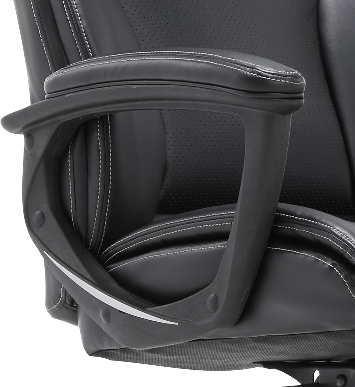 Serta Connor Executive Office Chair, Ergonomic Computer Chair with Layered Body Pillows, Contoured Lumbar, Adjustable Seat Height, Bonded Leather, Black