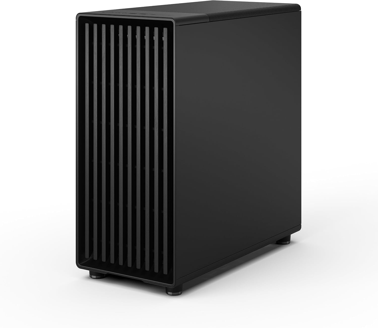 Fractal Design North Momentum Black - Glass Side Panel - Genuine Blackened Oak Wood Front - High Airflow PC Gaming Case - Three Powerful 120mm Momentum Fans Included - ATX Support