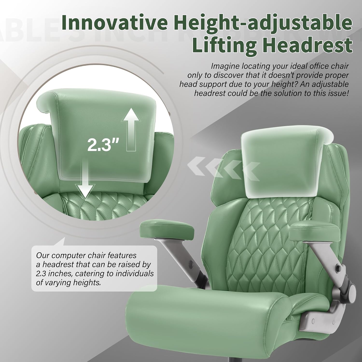 Big and Tall Office Chair 700lbs - Adjustable Headrest&Lumbar Support, 3D Flip Arms, Large Wheels &Heavy Duty Metal Base, Ergonomic High Back Computer Chair Desk Chair, Thick Padded Extra Wide Seat