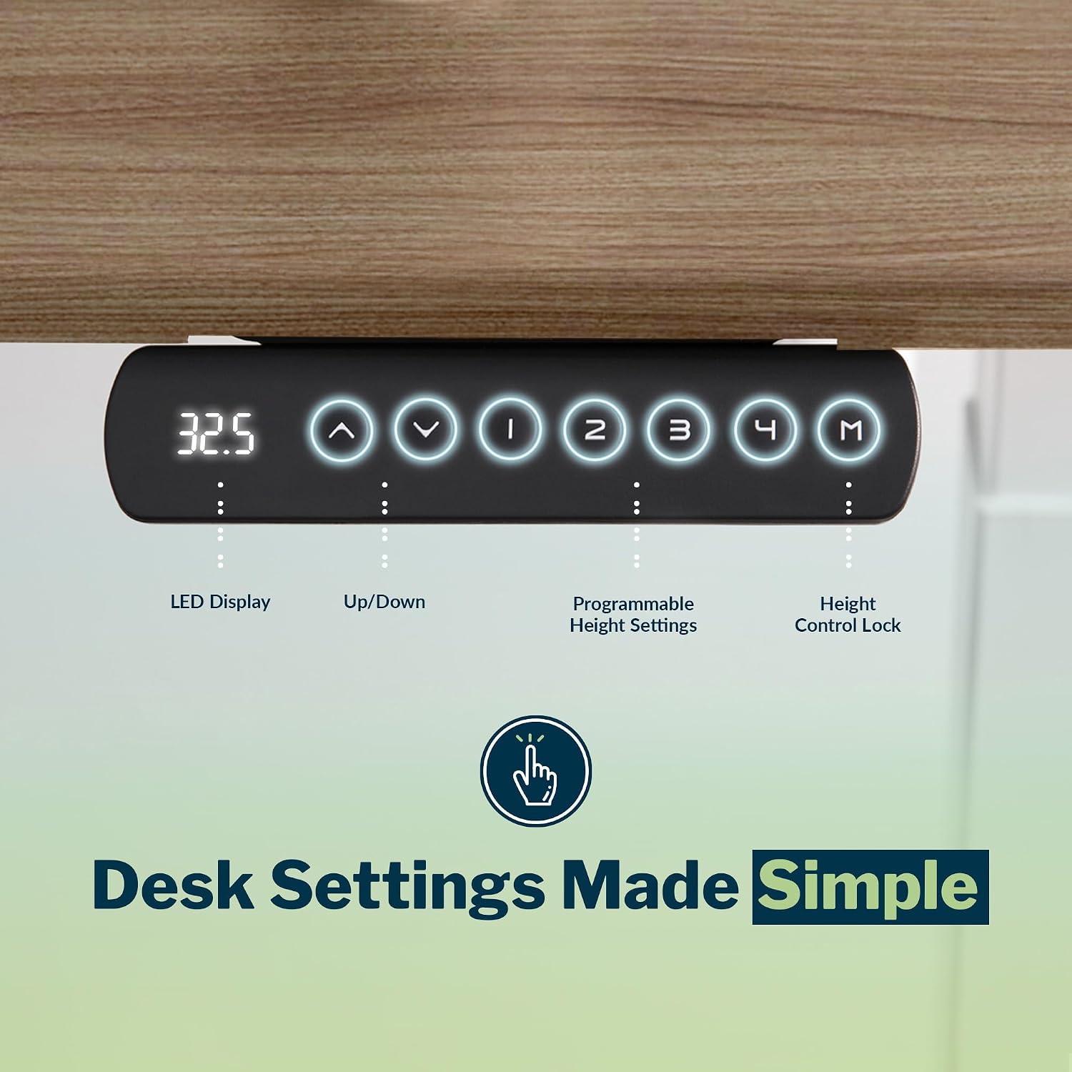 Vari Command Center Electric Standing Desk – 120° Curved Sit-Stand Gaming Desk Corner Workstation for Triple Monitors + Sloped Front Edge, 4 Height Settings, 200 lb Capacity (Walnut Top/Slate Legs)