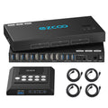 4K@60Hz HDMI 2.0 KVM Switch 4x1 for 4PC Share 2 Displays and 4 USB 3.0 Ports SPDIF L/R Audio,Copy/Extended Mod compatibile with Windows, Unix and Mac OS X
