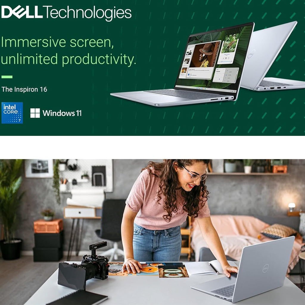 Dell Inspiron 16 Touchscreen Laptop, Intel 7-150U(Up to 5.4Ghz), 16' FHD+ 300-Nits WVA Display, Backlit Keyboard with Fingerprint Reader, Windows 11 Pro, 32GB RAM + 2TB SSD, w/Accessories