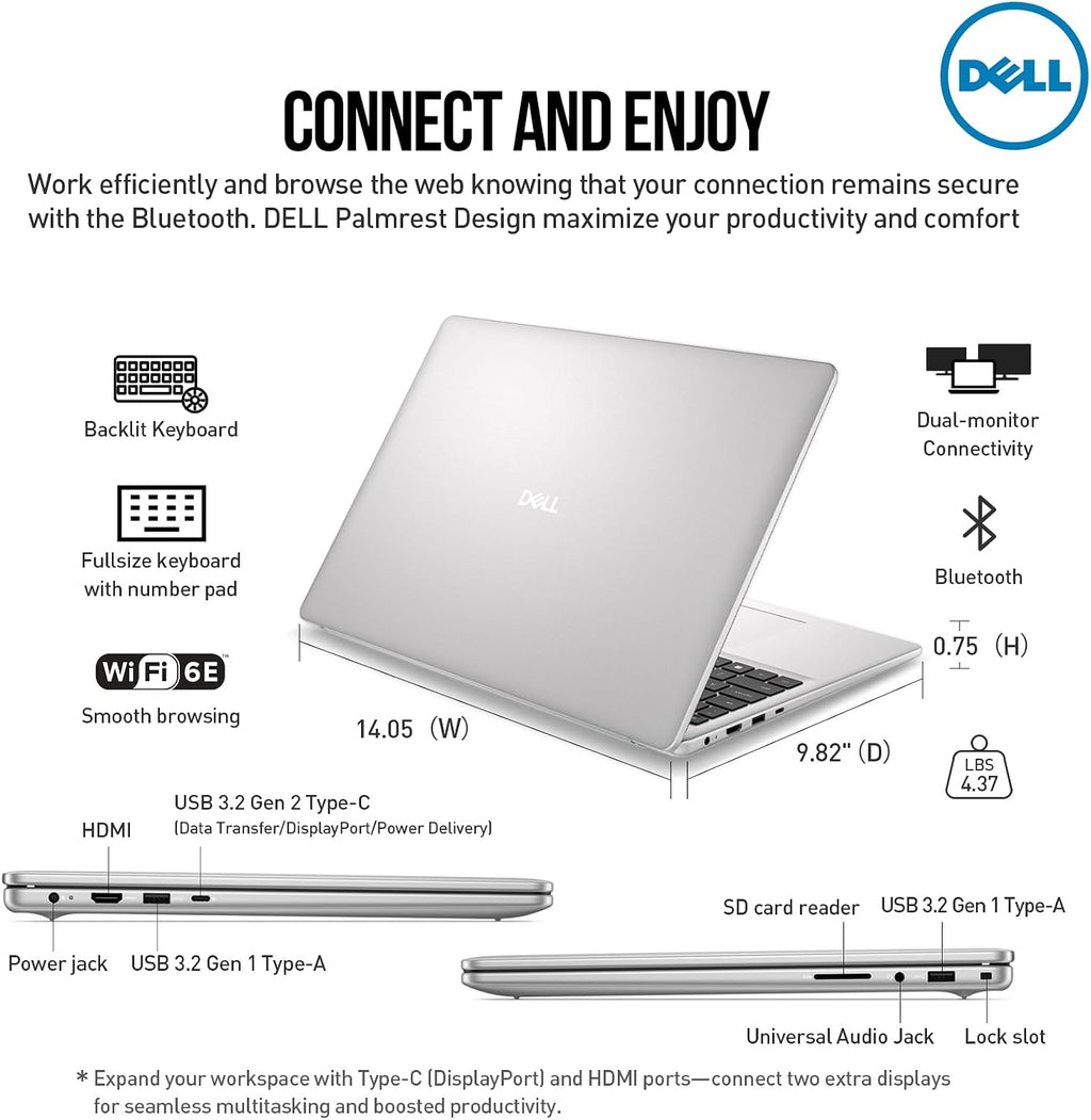 Dell 2026 16 Touchscreen Laptop Computer, 16' FHD+ Touch Screen Business Laptop, Intel Core 5 (10-Cores, Beat i7-1355U), 16GB DDR5 1TB SSD, Windows 11 Pro, Backlit Keyboard, Wi-Fi 6E, Copilot Key
