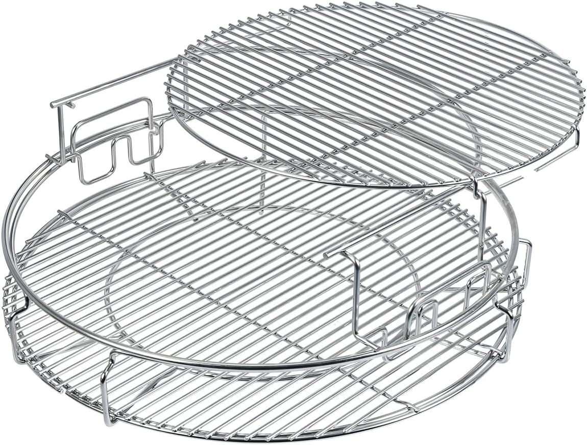 5 Piece Replacement Kit for Big Green Egg XL, Rack for Eggspander 5 Piece Kit Conveggtor Basket 304 Stainless Steel Grill Stack Rack with Removable Cooking System Expander Rack