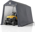 GARTOO 7' x 12' Outdoor Storage Shed- Heavy Duty Storage Shelter Tent with Roll-up Ventilated Door, Portable Garage Zipper Storage shed for Bike, ATV, Motorcycle Shelter, Gray