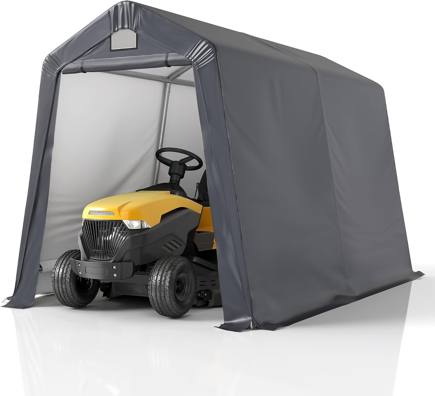 GARTOO 7' x 12' Outdoor Storage Shed- Heavy Duty Storage Shelter Tent with Roll-up Ventilated Door, Portable Garage Zipper Storage shed for Bike, ATV, Motorcycle Shelter, Gray