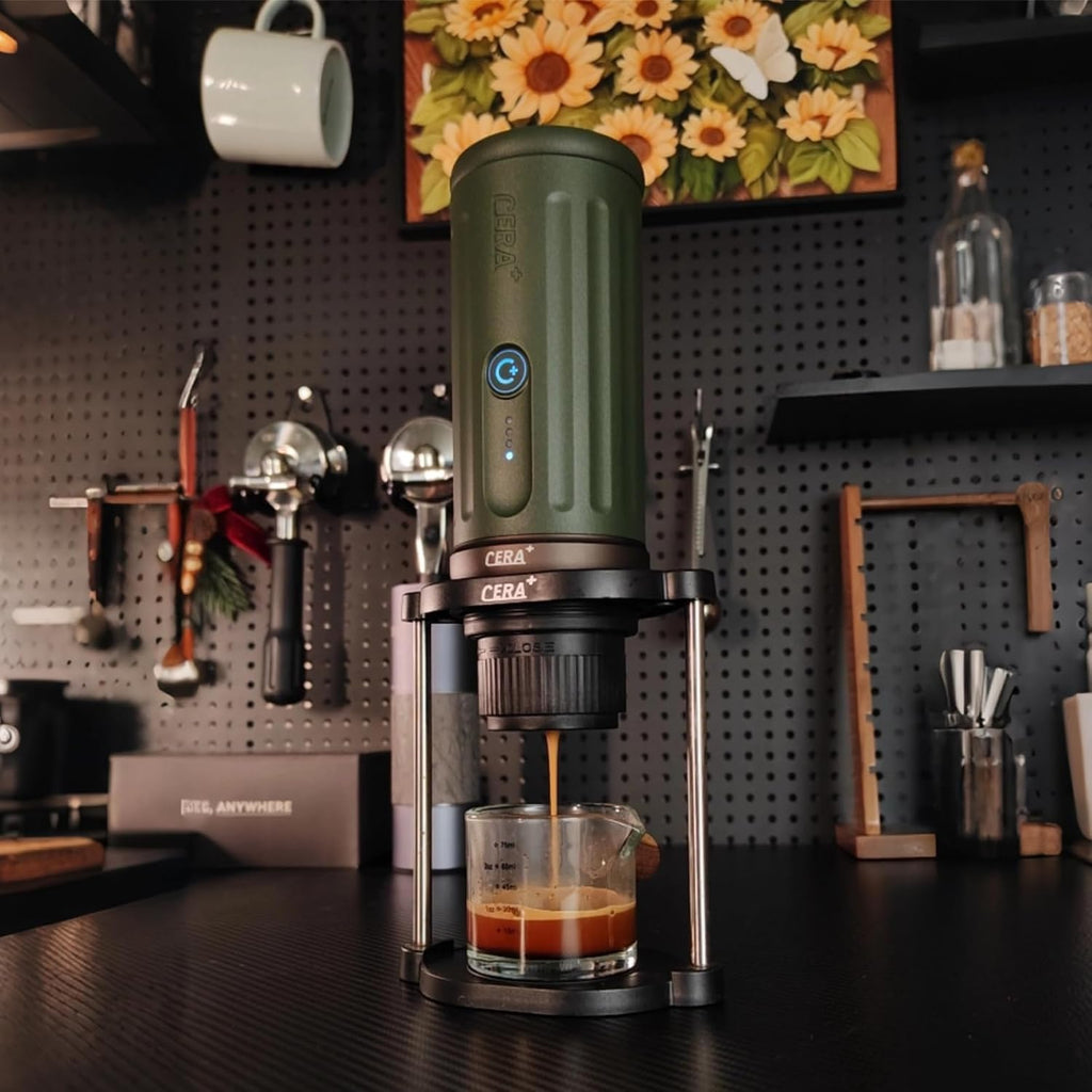 CERA+ Portable Espresso Machine 5-8 Cups per Charge, Self-Heating 20 Bar， NS Pods & Ground Coffee, Epresso Electric Travel Coffee Maker for Outing, Working, Camping