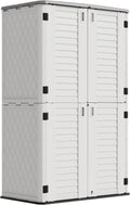 Mrosaa Outdoor Storage Cabinet Waterproof,Resin Vertical Storage Shed Lockable, 66 Cubic Feet Outdoor Storage Box for Garden/Backyard/Home/Pool