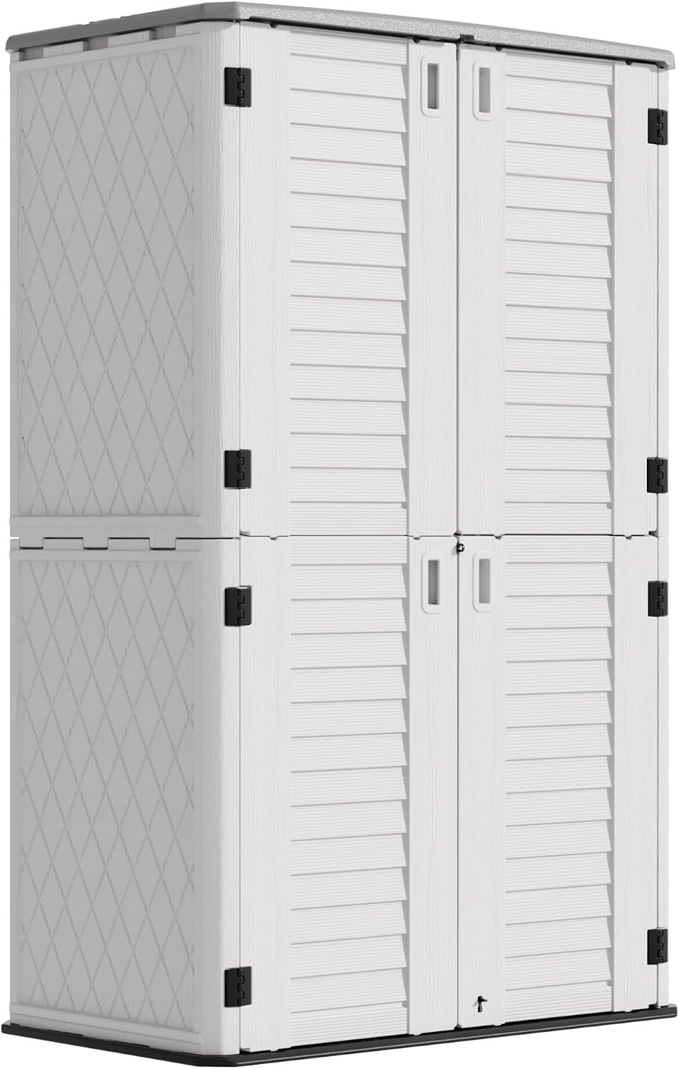 Mrosaa Outdoor Storage Cabinet Waterproof,Resin Vertical Storage Shed Lockable, 66 Cubic Feet Outdoor Storage Box for Garden/Backyard/Home/Pool