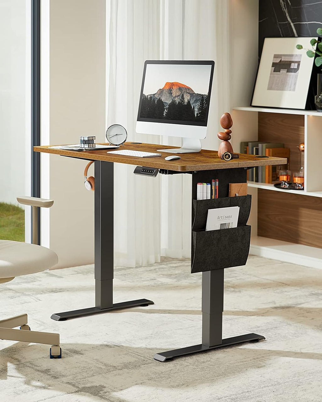 Marsail Standing Desk,Home Office Adjustable Heights Desk,Stand Up Desk,63x24 Inches Desktop Sit Stand Gaming Computer Desk for Study,Writing with 4 Memory Presets,Headphone Hook,Cable Organizer