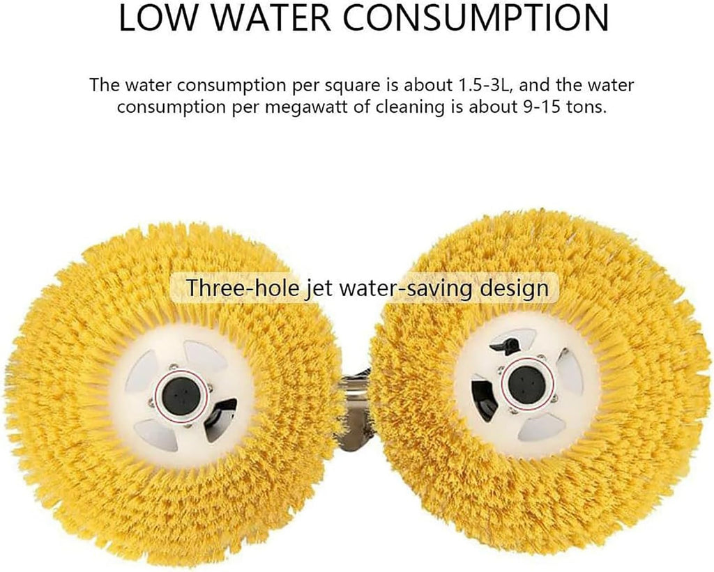 Double Head Solar Panel Cleaning Brush (3.5M / 5.5M / 7.5M), Adjustable Length, Double Brush Head (Rotating), Battery Life: 4-8 Hours, Water Supply Rod Electric Rotating Brush,5.5m