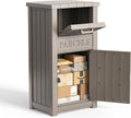 EasyUp Lockable Package Delivery Boxes for Outside Porch, Outdoor Storage Waterproof UV-Resistant Resin Secure Anti-Theft Large Parcel Drop Mail Box (Grey)